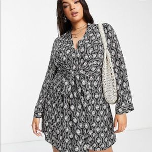 Printed Black Mini Dress
